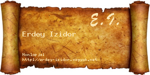 Erdey Izidor névjegykártya